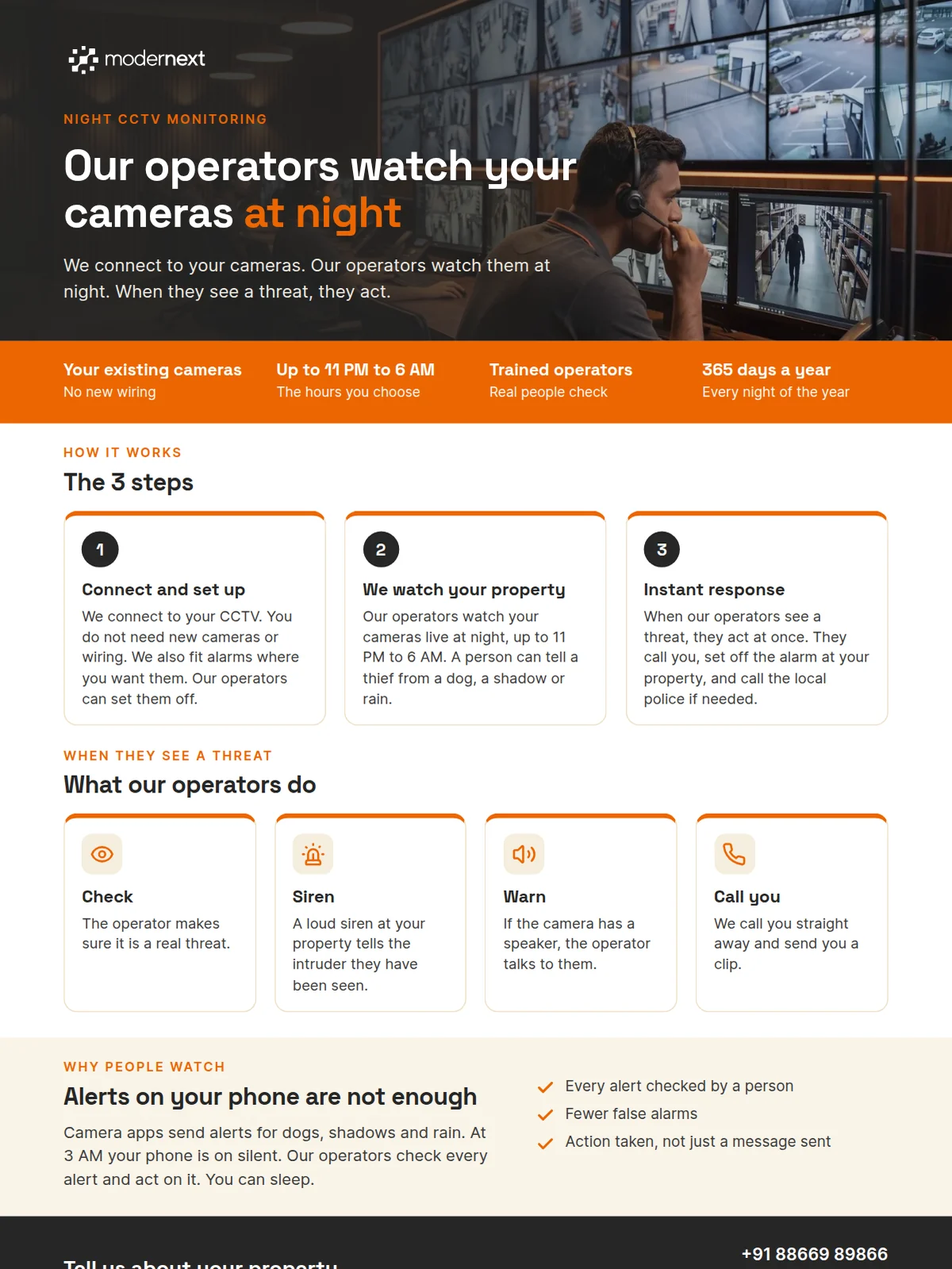 The cover of Night monitoring in one page